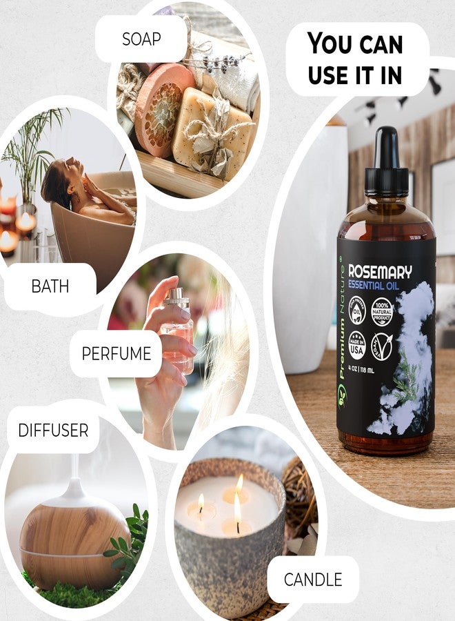 Premium Nature Rosemary Essential Oil for Diffuser Aromatherapy for Skin for Hair Growth Diffuser Oil for Body Oils Aceite de Romero 4oz - Image 4